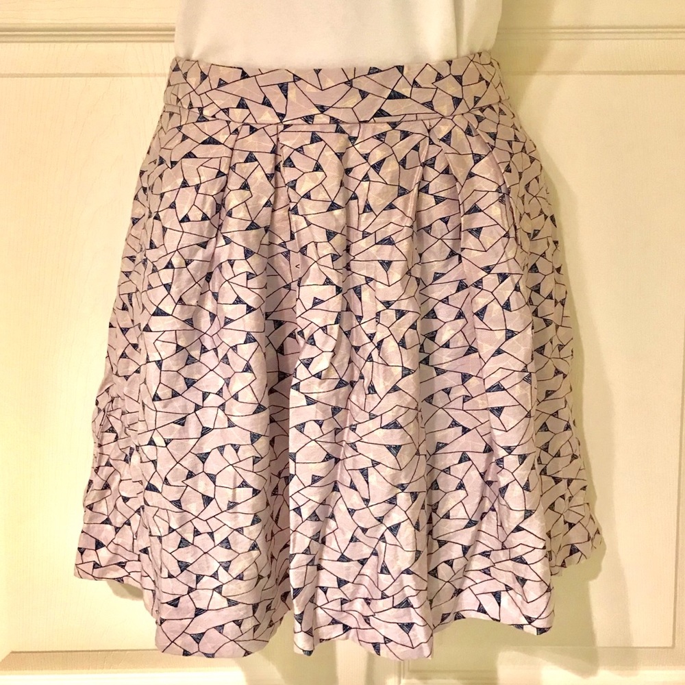 BCBG Geometric Pleaded Skirt